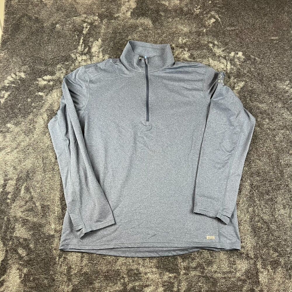 Stio Crester Half Zip Heather Blue Pullover Men's L Performance Stretch